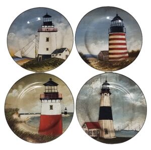 David Carter Brown Collection By The Sea Lighthouse Pattern 2000 Sakura Set of 4
